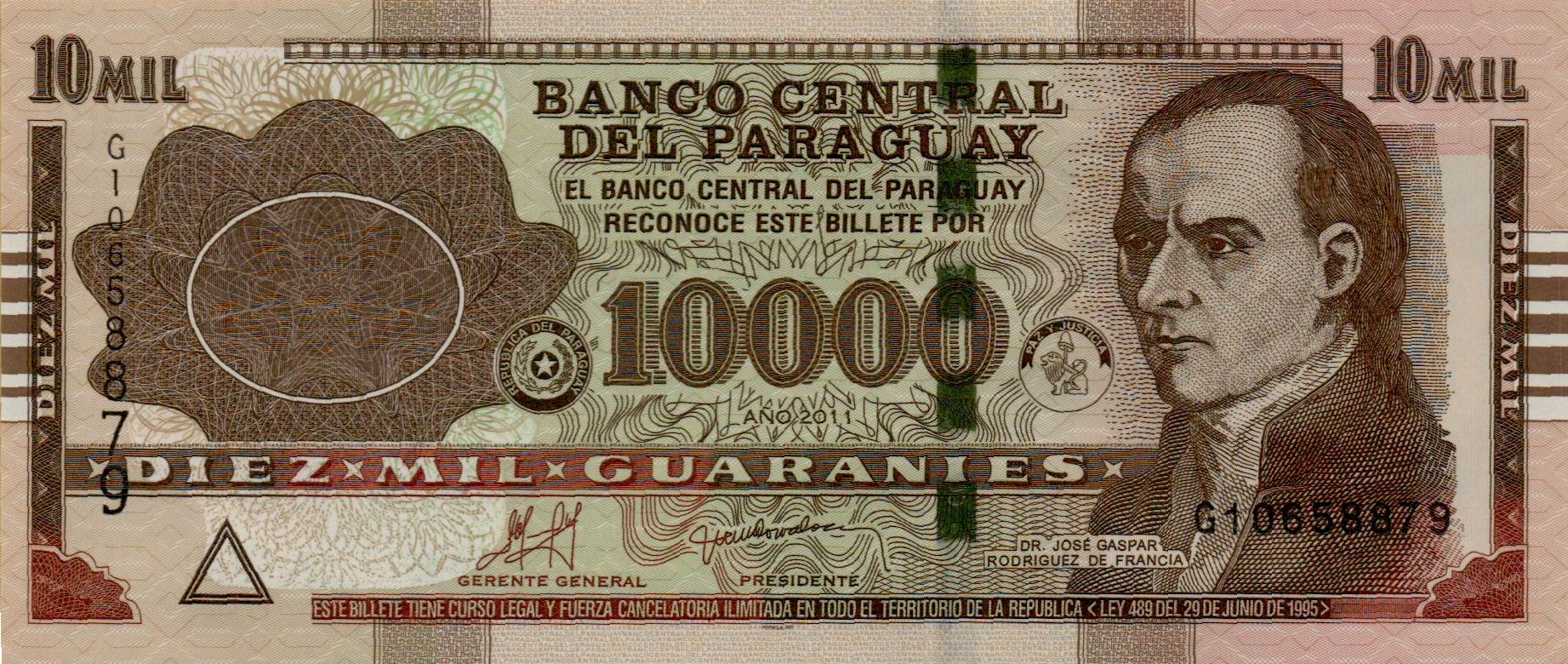 Paraguay 10000 2011 UNC P-224/e